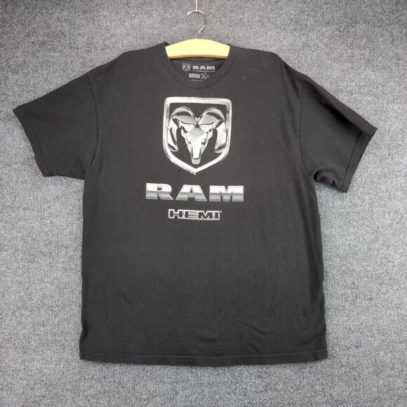 Ripple Junction Mens Crewneck Short Sleeve RAM Hemi Chrome Logo T-Shirt Black XL - Picture 2 of 13